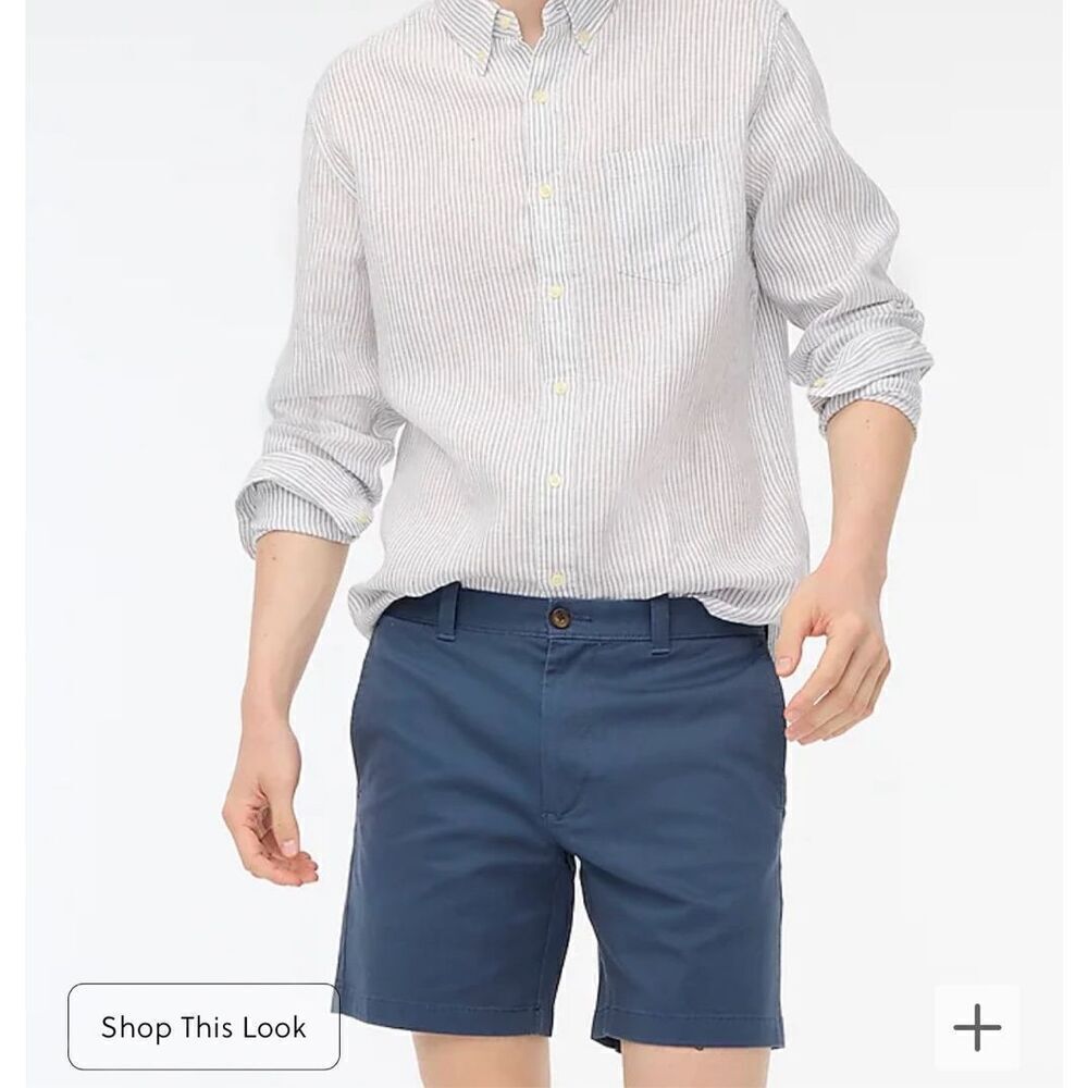 J.Crew 7" flex chino short In Overcast Blue Sz 30 NWT